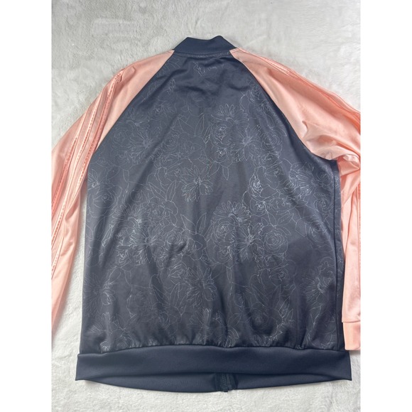 Adidas Embossed Print Track Jacket Full Zip Climalite Women's Black Pink size XL - Picture 8 of 10